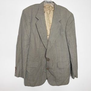 Oscar de la Renta Check Plaid Neutral Blazer Size 12